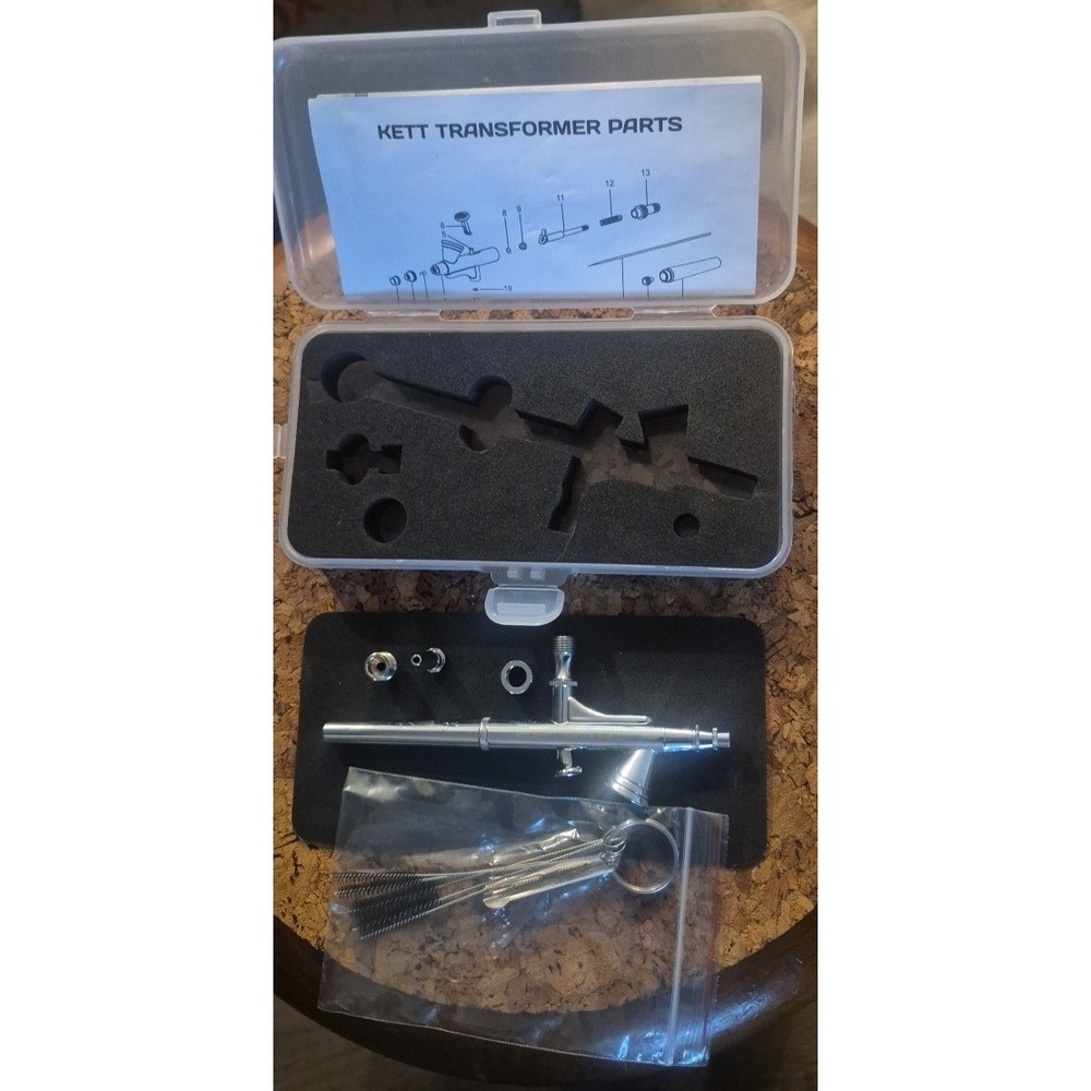 Kett Cosmetics Kett 25 Transformer Airbrush Gun Makeup Artistry Silver Chrome